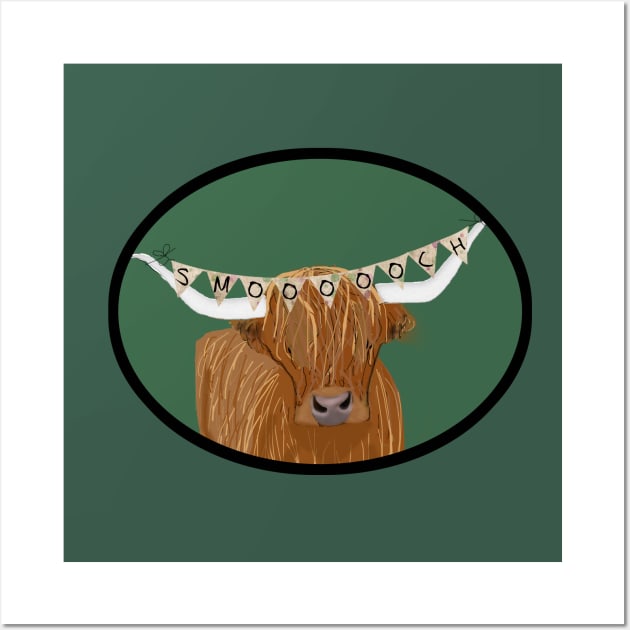 Scottish Highland Cow Giving a Kiss Wall Art by ahadden